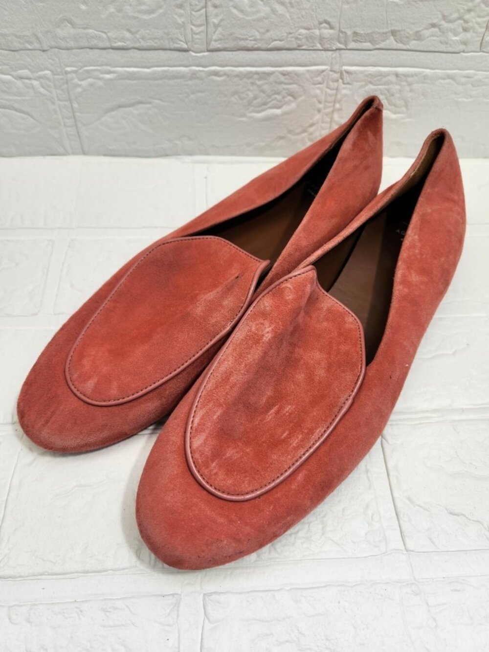 Aquatalia Calandra Loafers Flats Women Size 11 Coral Suede Slip-On Comfort
